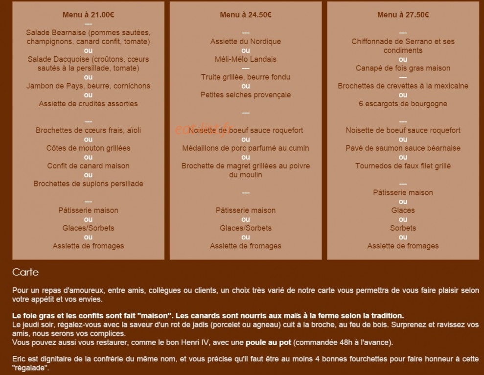 La Brochetterie — carte page 2