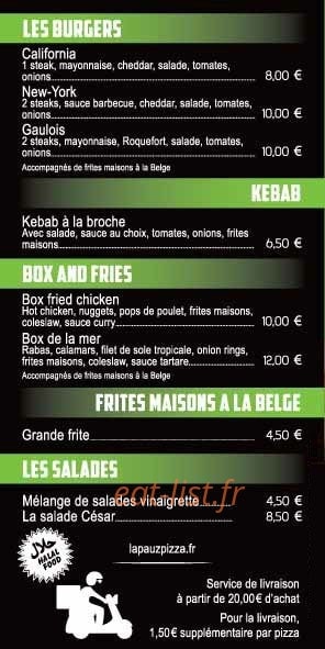 La Pau z Pizza — carte page 3