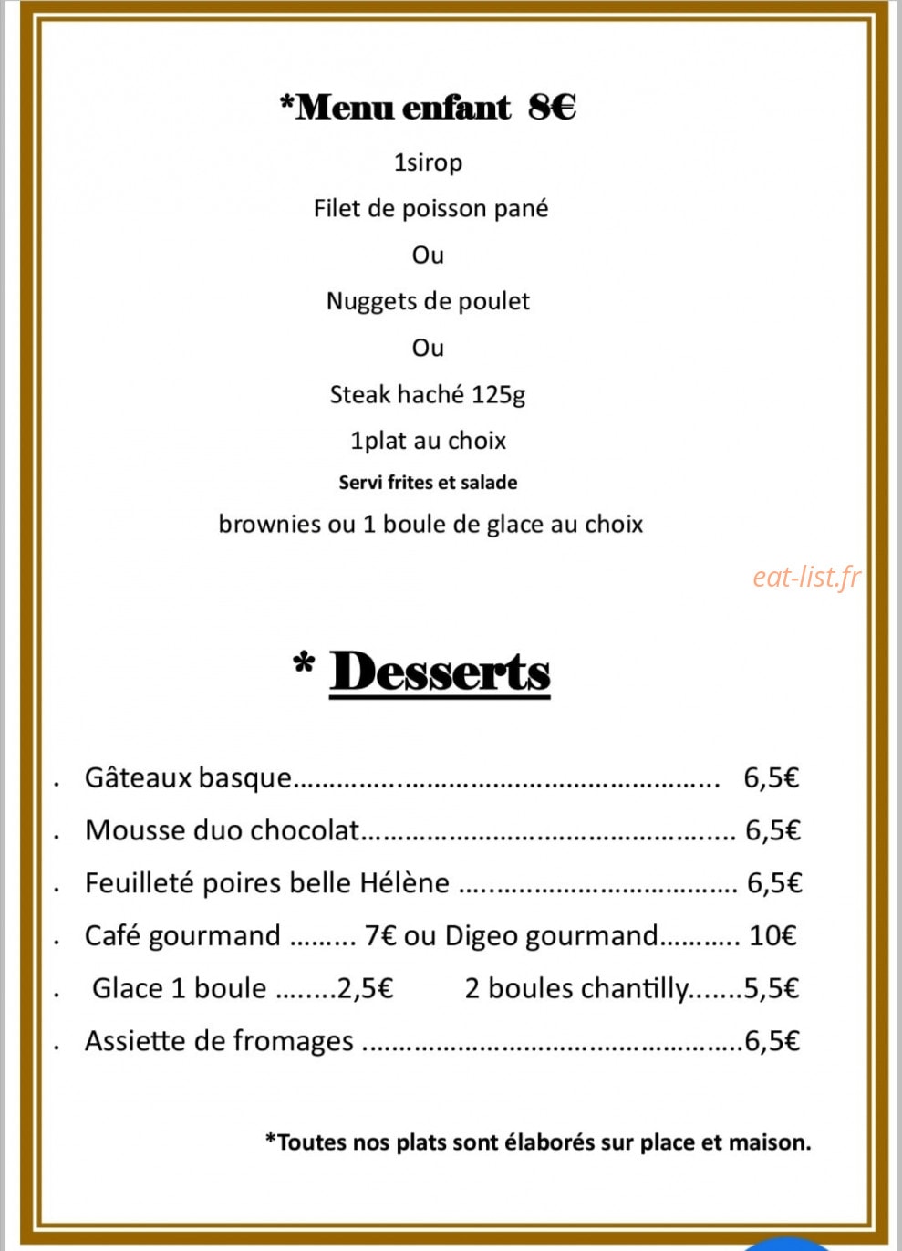 La petite Brasserie — carte page 2