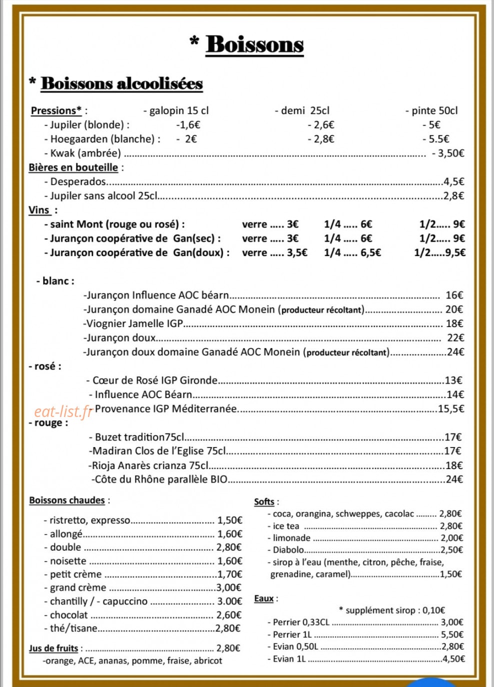 La petite Brasserie — carte page 4