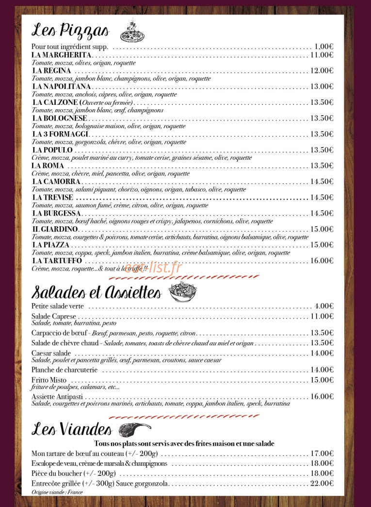 La Piazza — carte page 2
