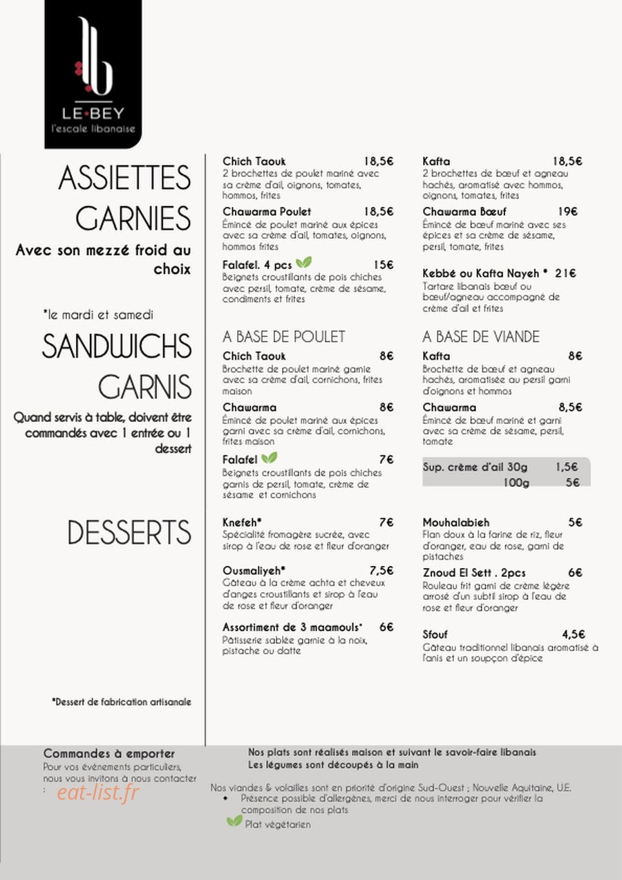 Le Bey — carte page 1