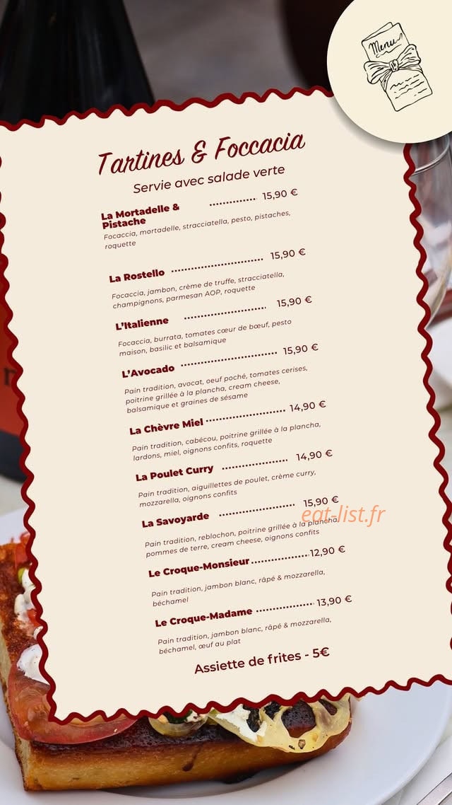 Carte et menu de Le Cristal à Pau — Menu 3