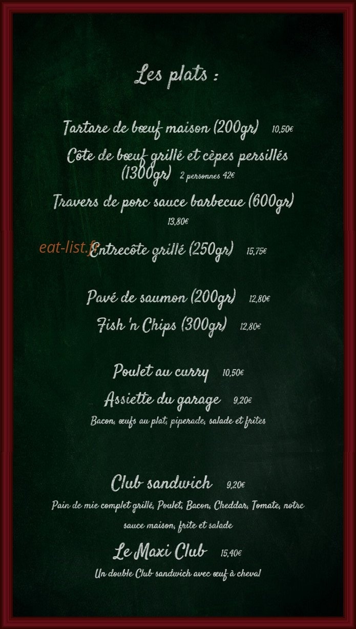 Le Garage — carte page 4