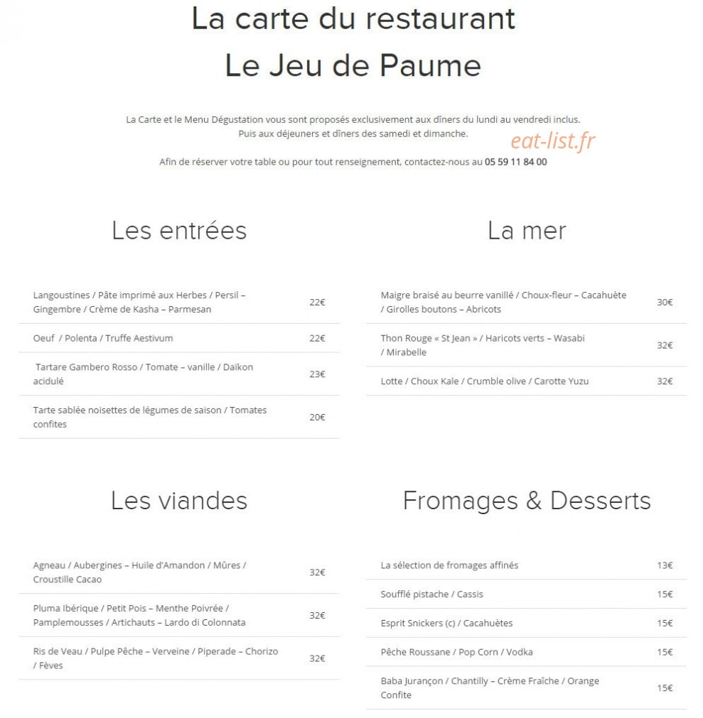 Le Jeu de Paume — carte page 1