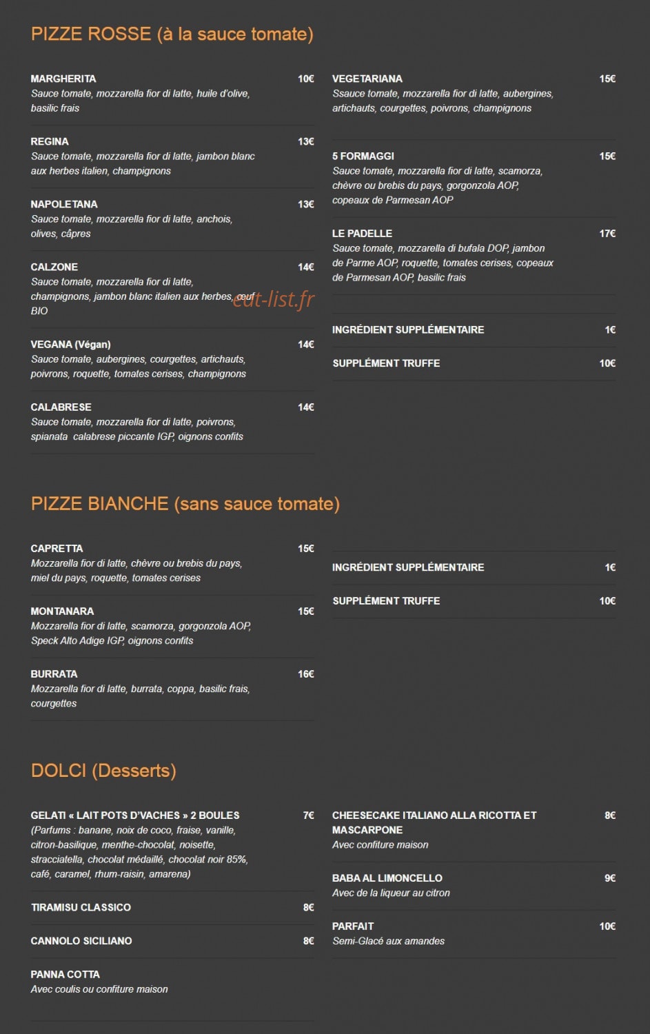 Le Padelle — carte page 3