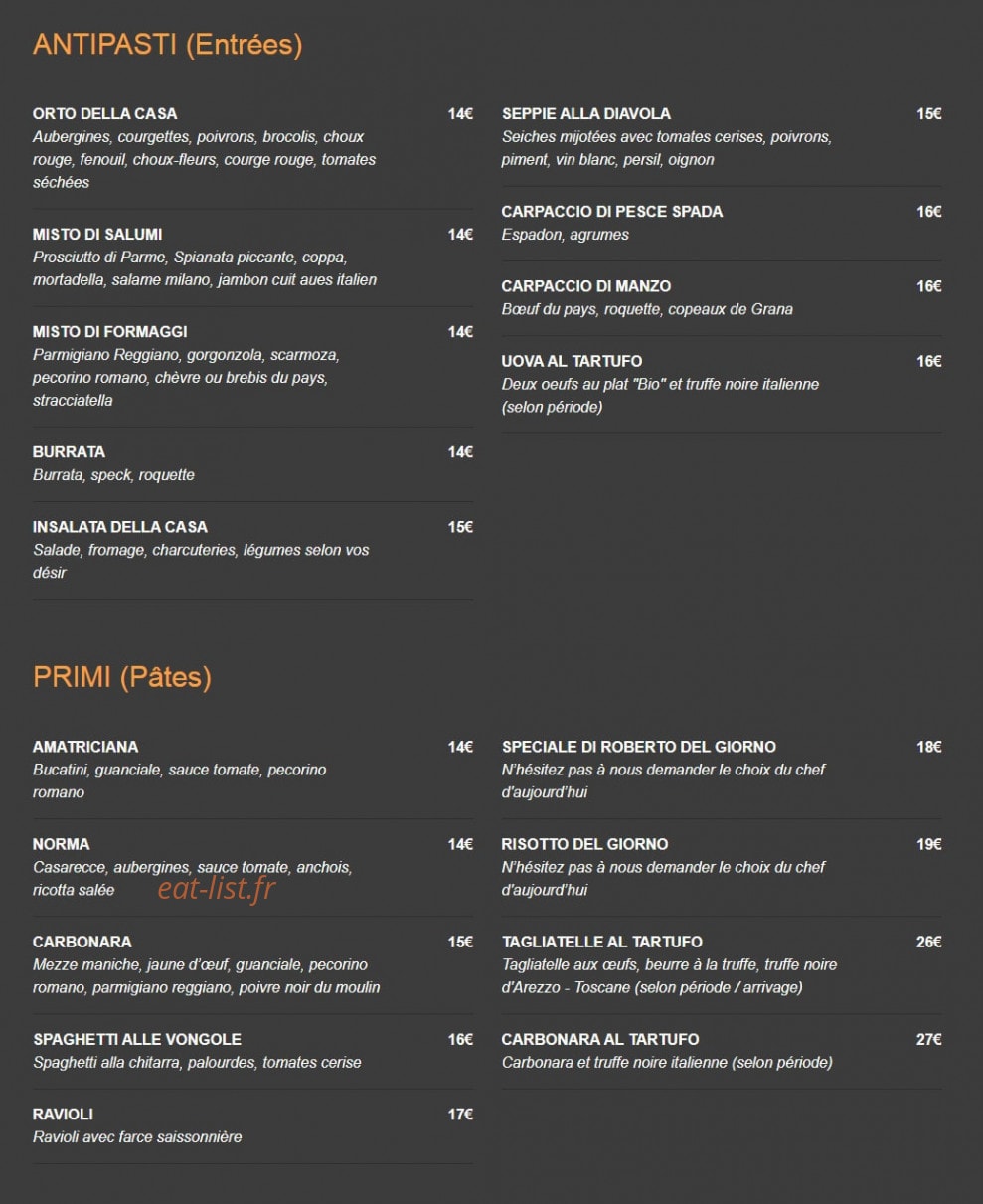 Le Padelle — carte page 1