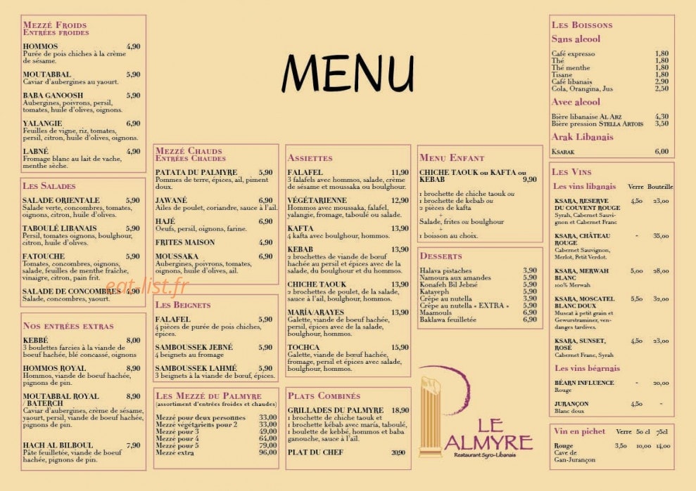 Le Palmyre — carte page 1