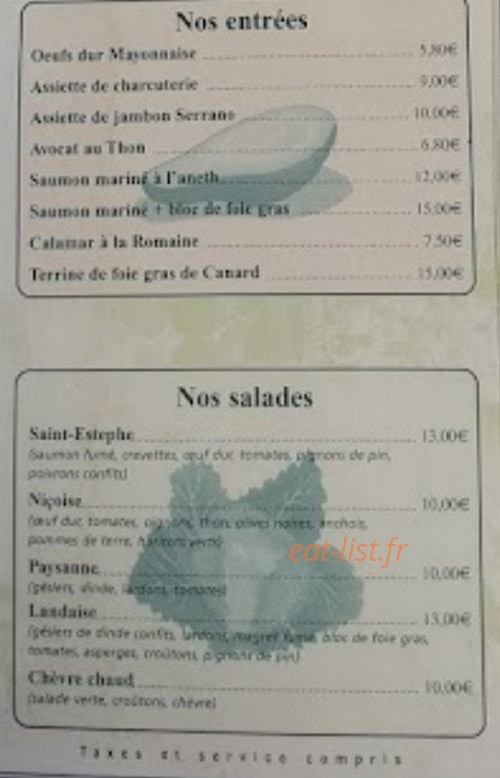 Le Saint Estèphe — carte page 1