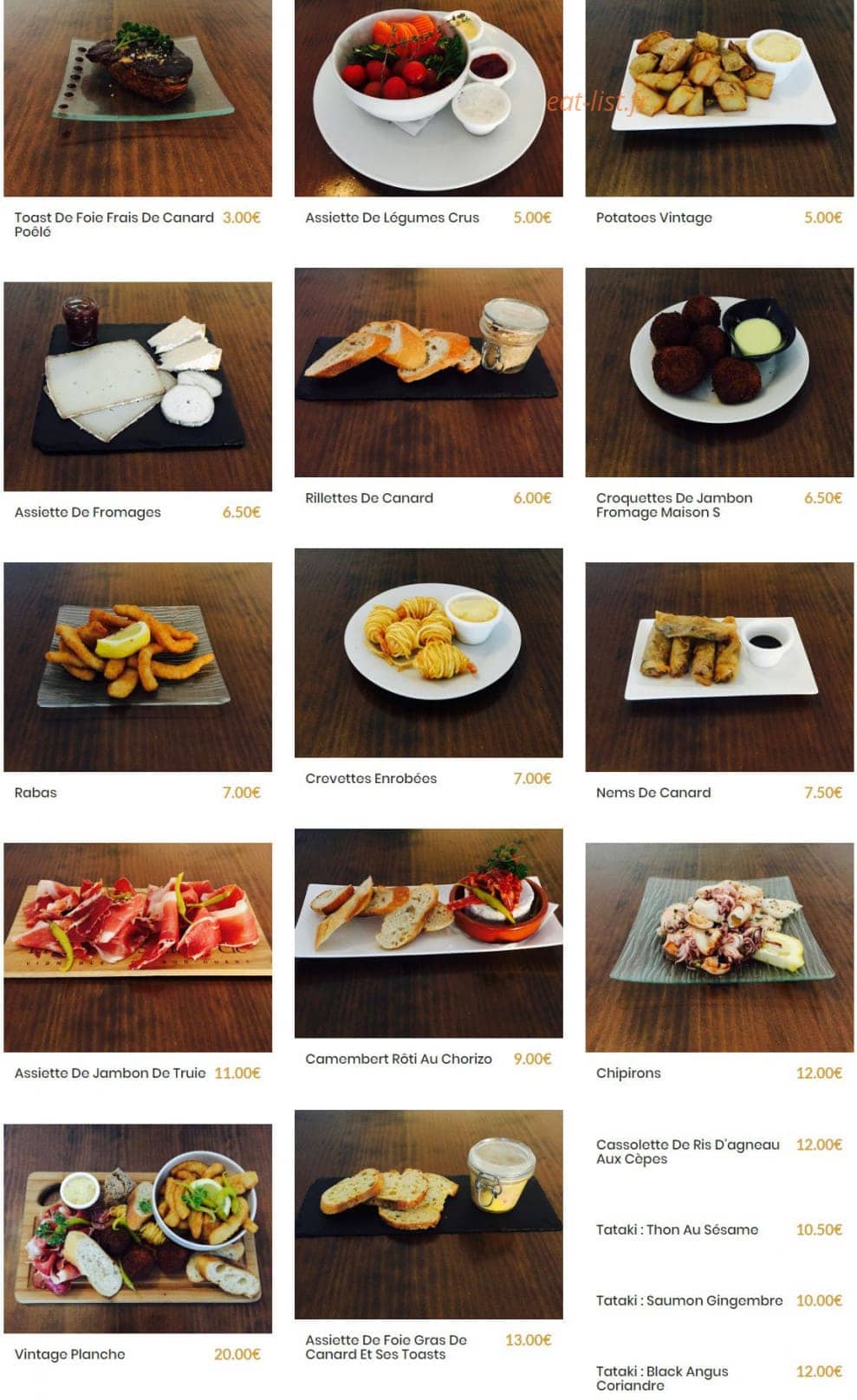 Le Vintage Café — carte page 4