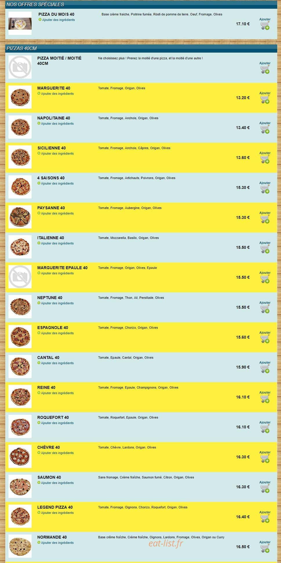 Legend pizza — carte page 3