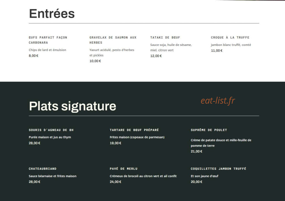 Les Petites Canailles — carte page 1