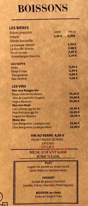 Les Platanes — carte page 1