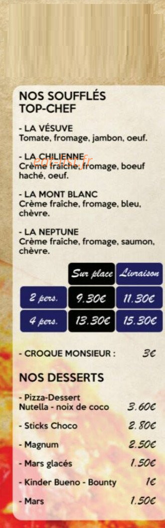 Master Pizza — carte page 3
