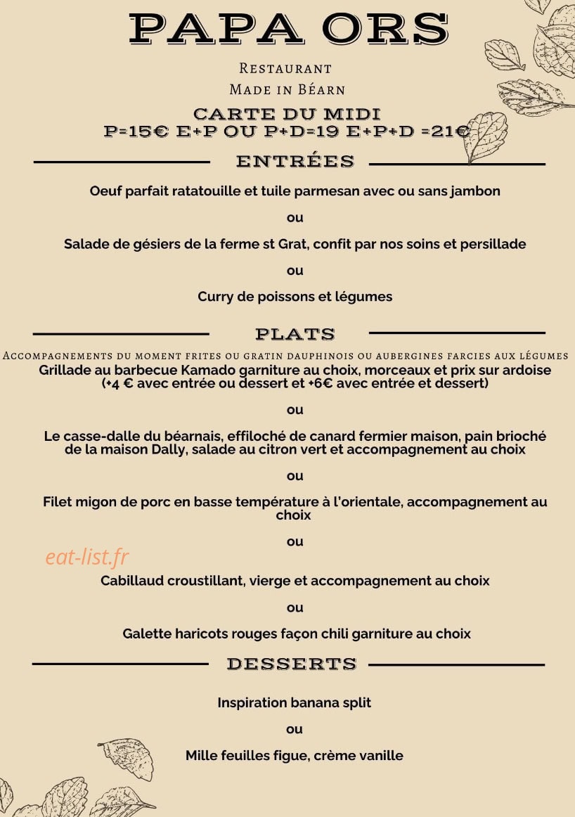 Papa Ors — carte page 1
