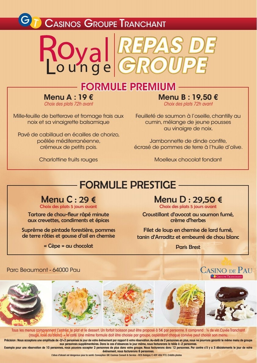 Royal Lounge — carte page 1