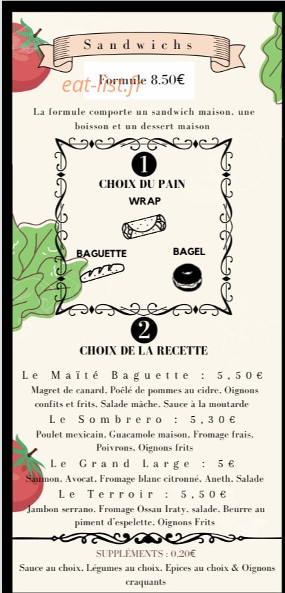 Sandwich avenue — carte page 1