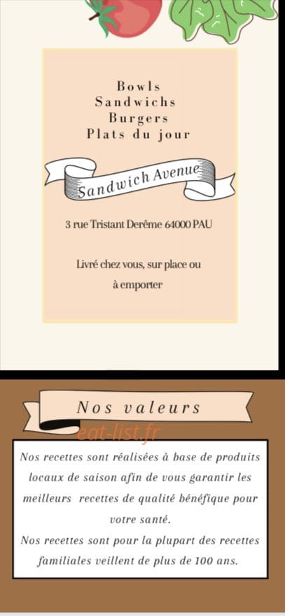 Sandwich avenue — carte page 5
