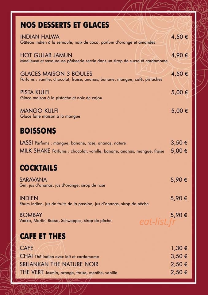 Saravana — carte page 8