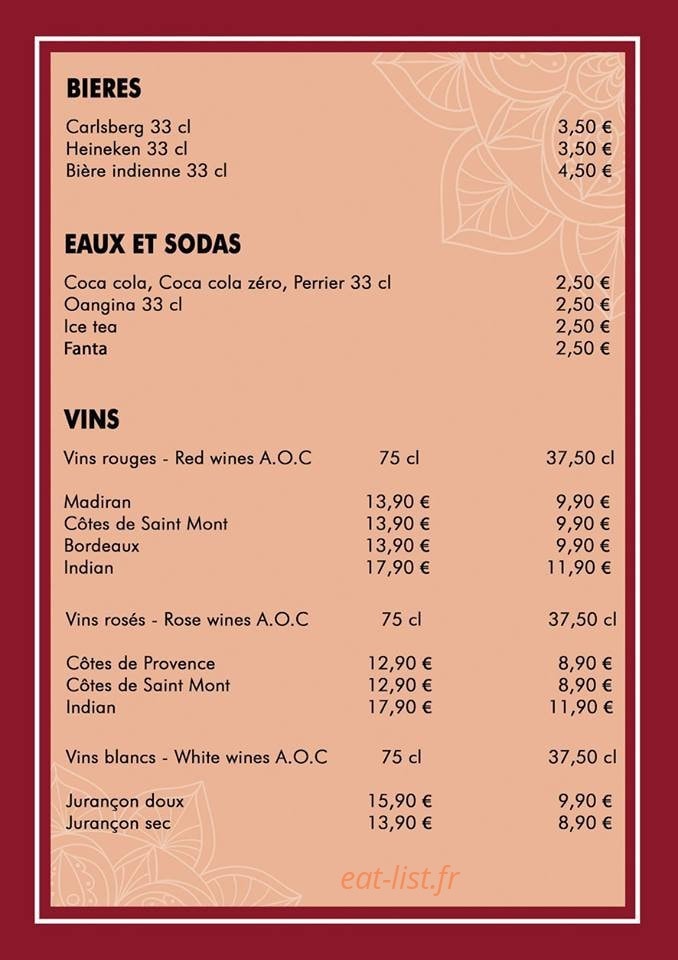 Saravana — carte page 9