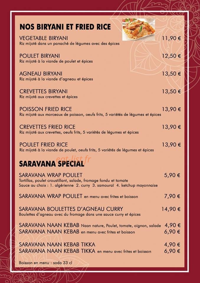 Saravana — carte page 7