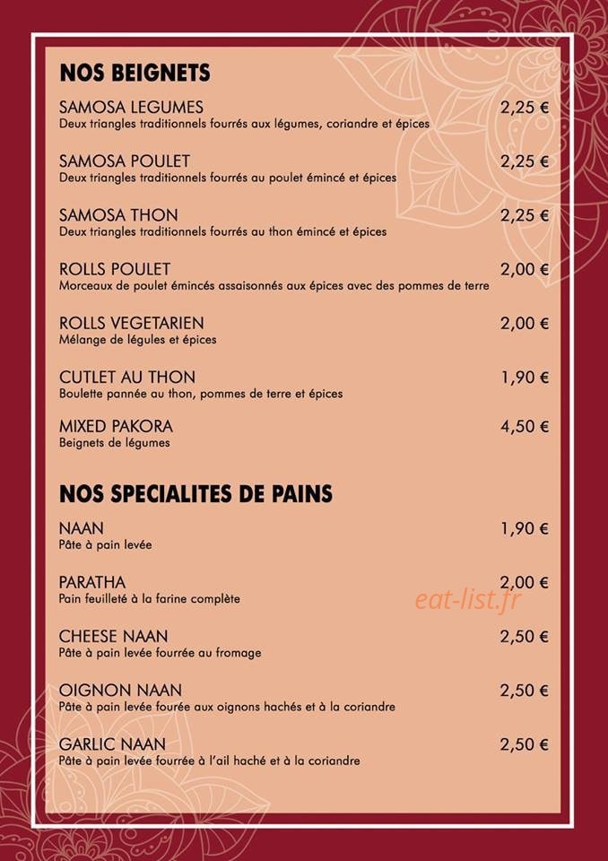 Saravana — carte page 3