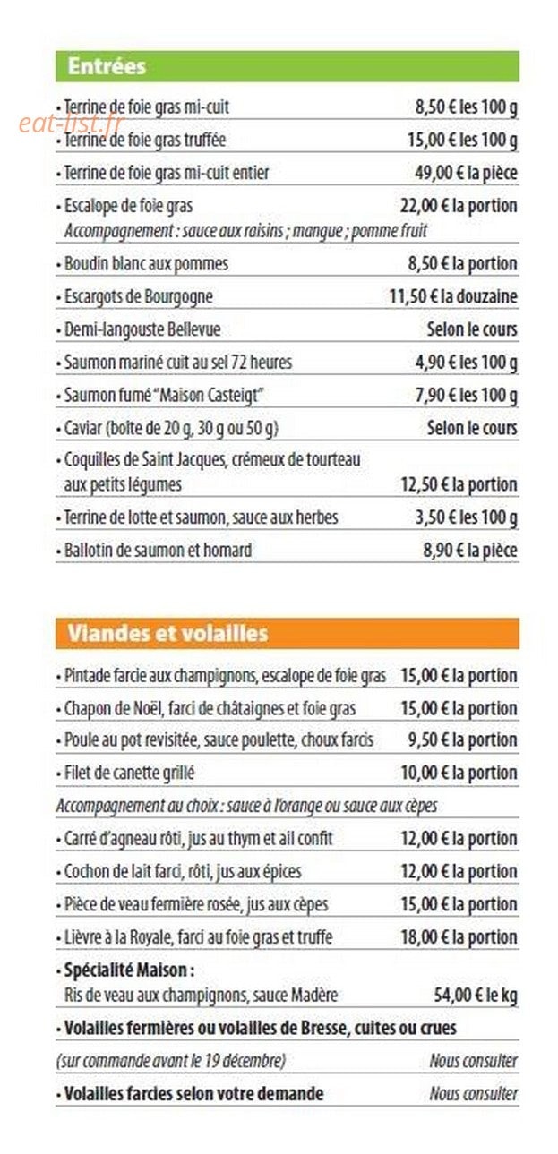 Toques et Gourmandises — carte page 6