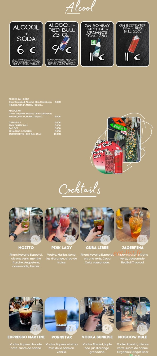 Winfield Café — carte page 6