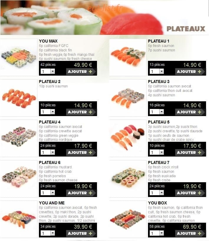 You Sushi — carte page 3