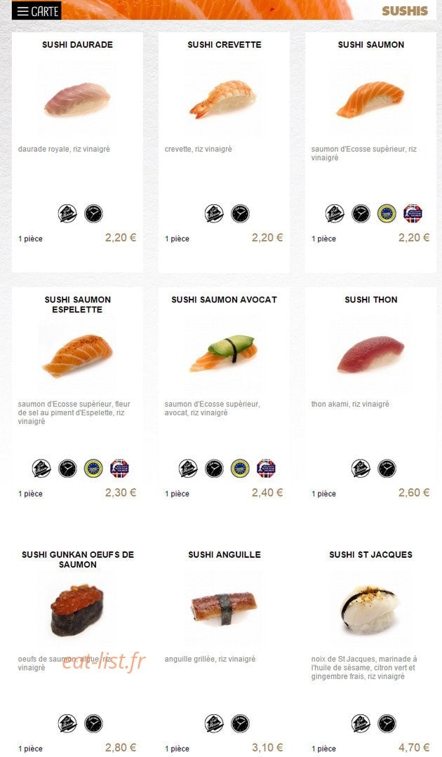 You Sushi — carte page 11