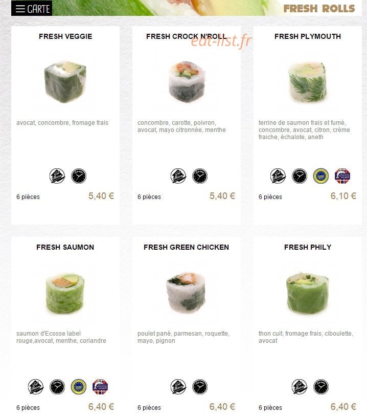 You Sushi — carte page 8