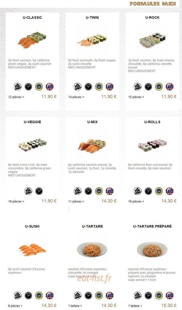 You Sushi — carte page 1
