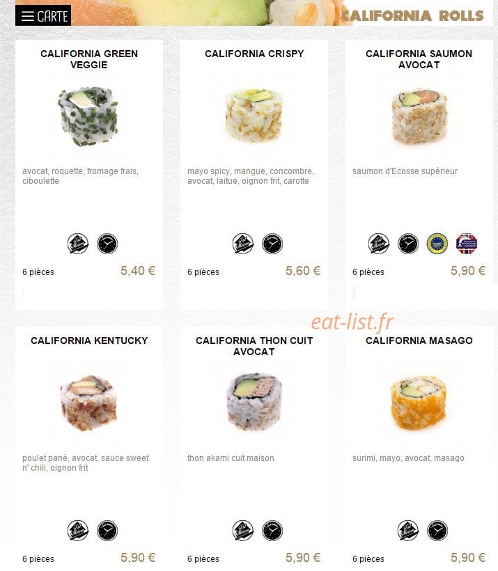 You Sushi — carte page 6