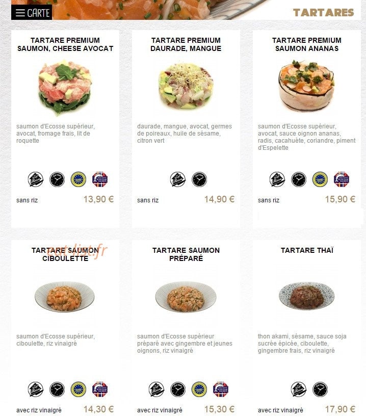 You Sushi — carte page 12