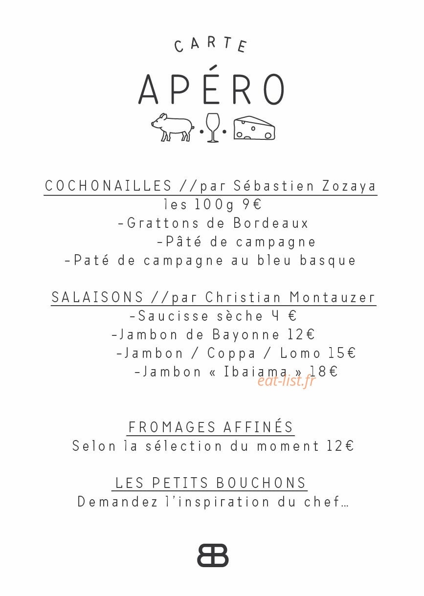 Au bouchon basque — carte page 1