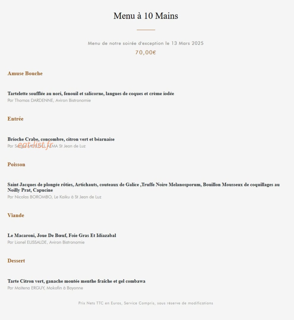Aviron Bistronomie — carte page 4