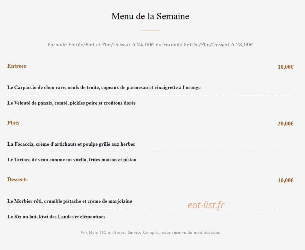 Aviron Bistronomie — carte page 3
