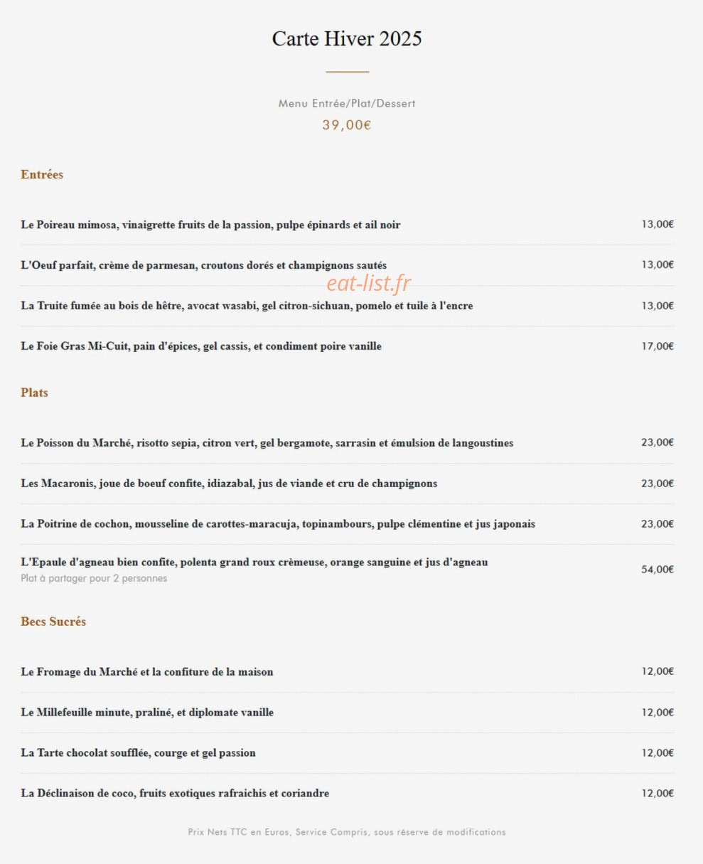 Aviron Bistronomie — carte page 2
