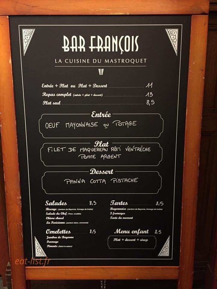 Bar françois — carte page 1