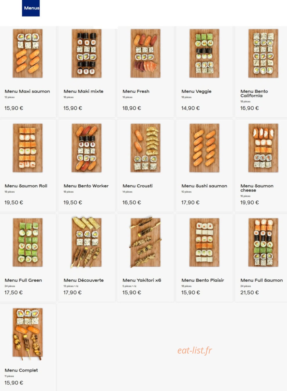 Bento Sushi & Thai — carte page 5