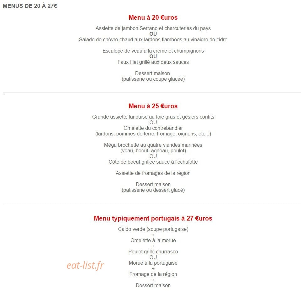 Chez Carlos — carte page 2