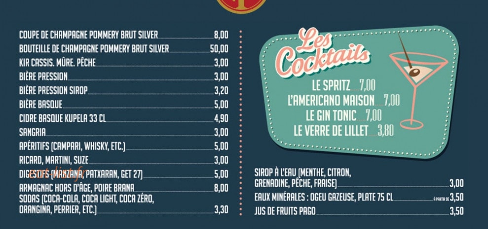 Chez Pantxo — carte page 4