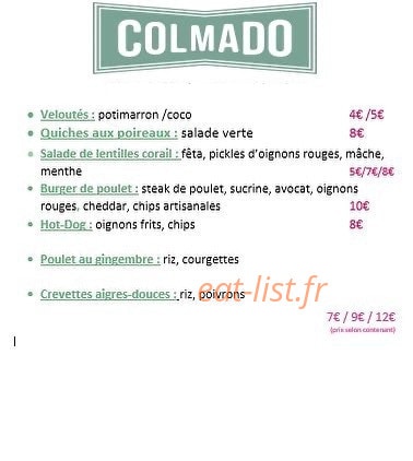 Colmado — carte page 1