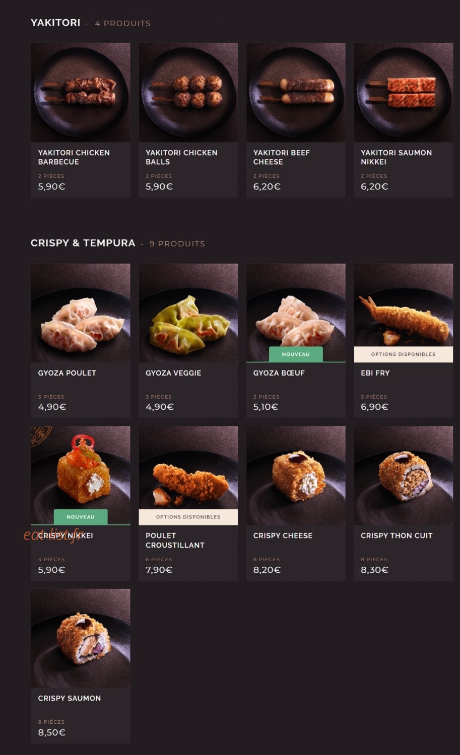 Côté Sushi — carte page 13