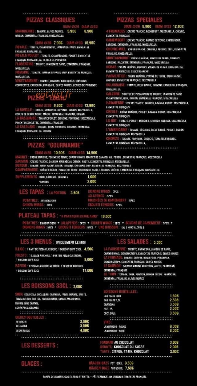 Cris"pizz — carte page 1
