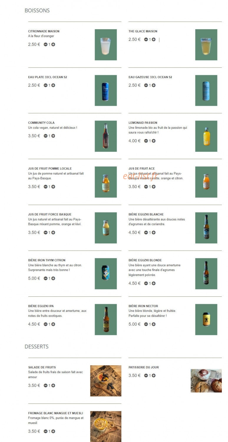 GreenKafe — carte page 2
