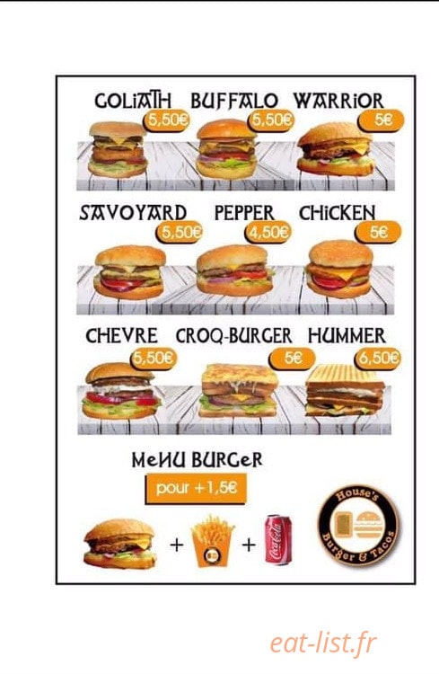 House’s Burger & Tacos — carte page 2