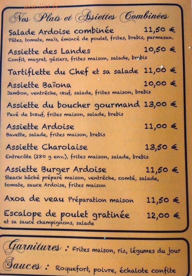 L' Ardoise — carte page 2
