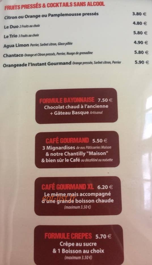 L'Instant Gourmand — carte page 5