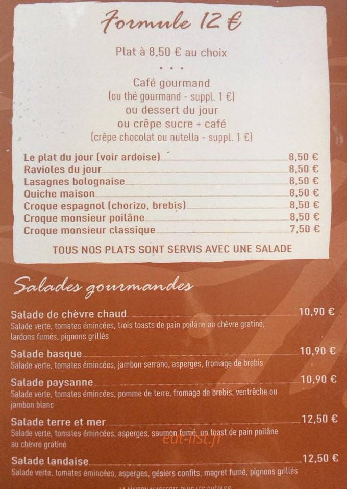 L'Instant Gourmand — carte page 2